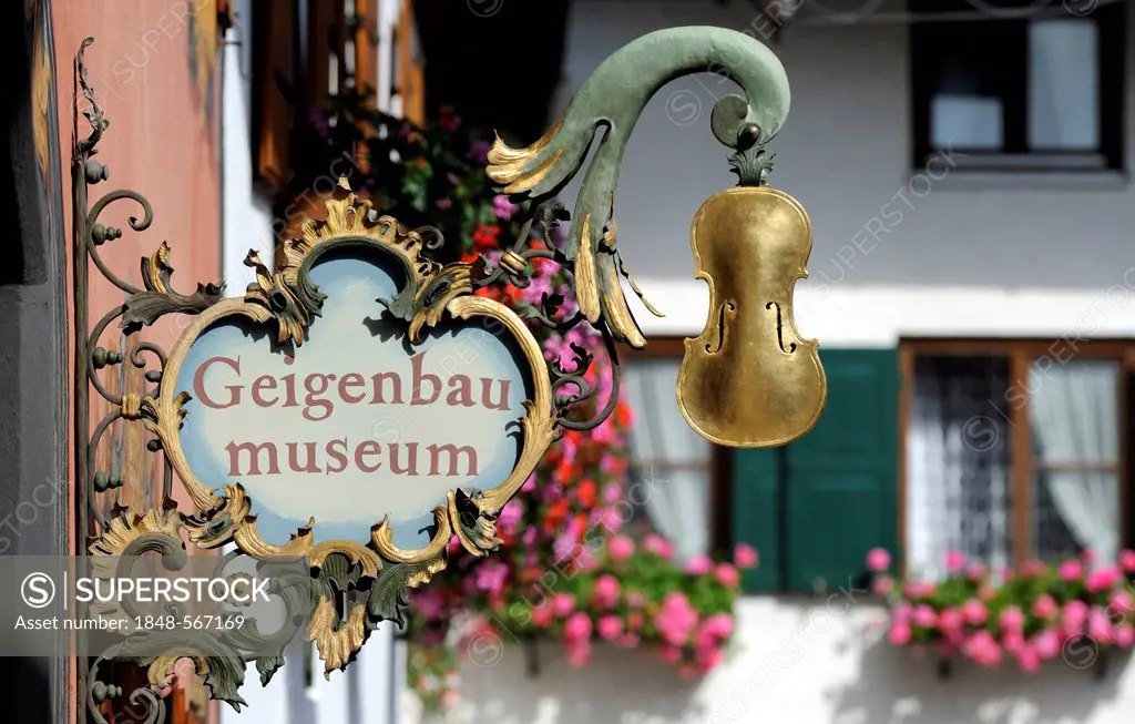 Mittenwald Violin Museum, Werdenfelser Land region, Upper Bavaria, Bavaria, Germany, Europe, PublicGround