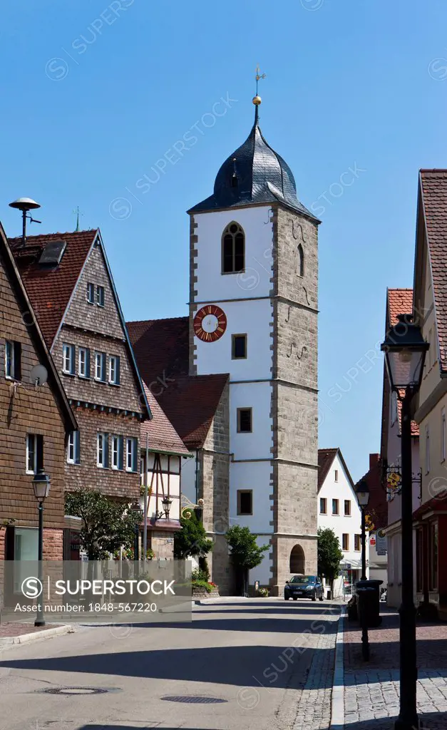 Evangelical City Church, Waldenburg, Neckartal, Baden-Wuerttemberg, Germany, Europe, PublicGround