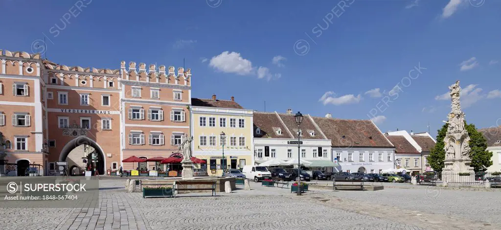 Main square in Retz, Weinviertel Region, wine quarter, Lower Austria, Austria, Europe