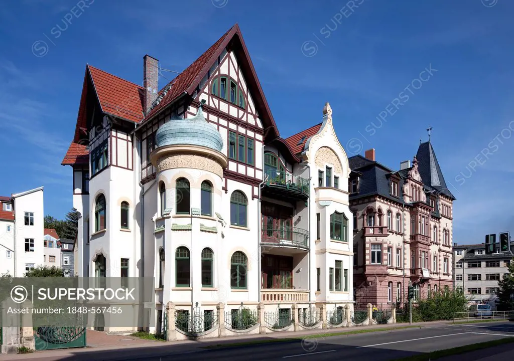Townhouse, Art Nouveau, Eisenach, Thuringia, Germany, Europe, PublicGround