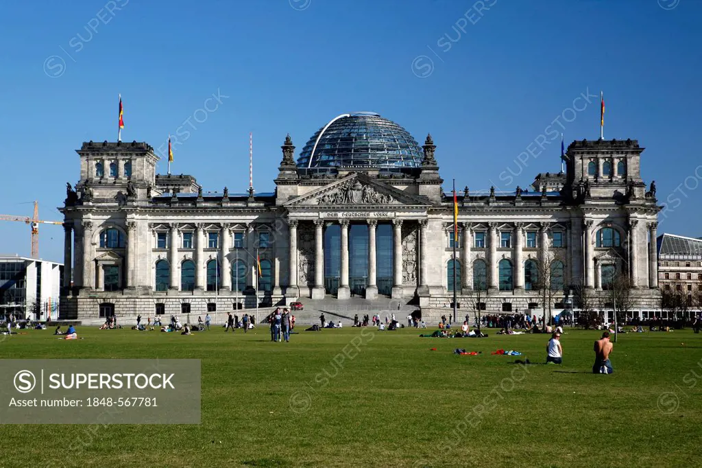 Reichstag building, German parliament building, Berlin, Germany, Europe
