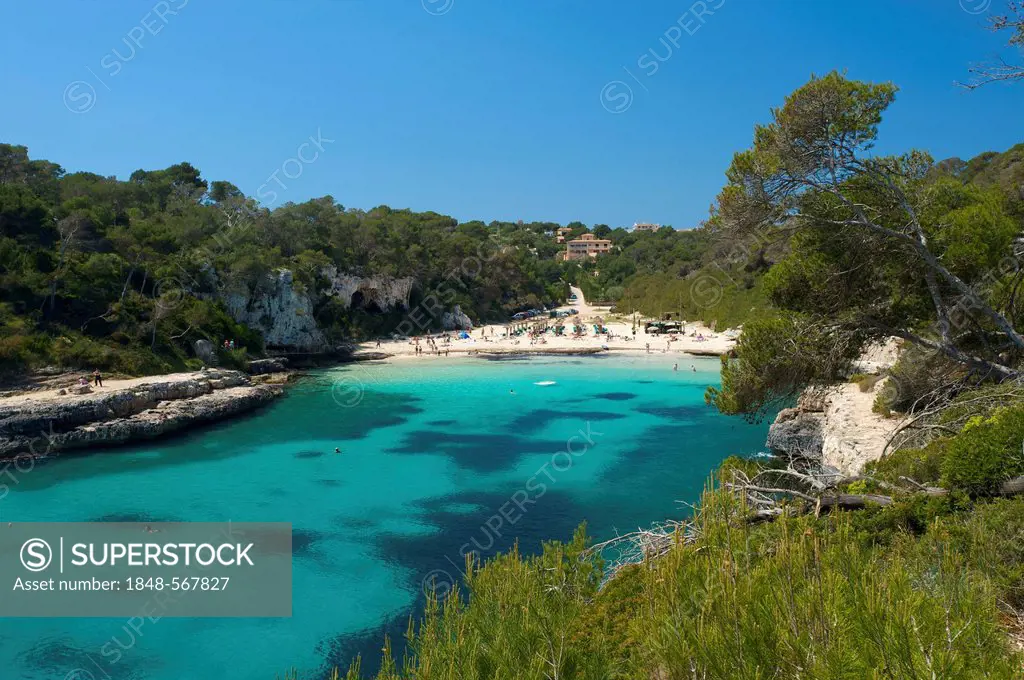 Cala Santanyi with a beach, Majorca, Balearic Islands, Spain, Europe