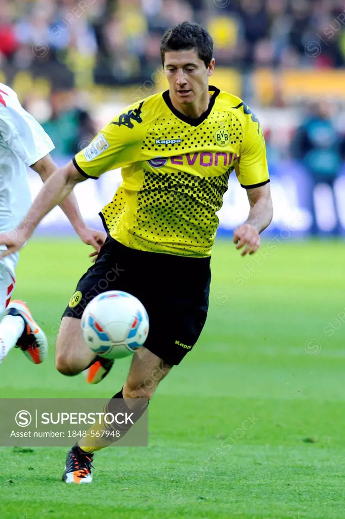 Robert Lewandowski of Bundesliga football club BVB Borussia Dortmund, Borussia Dortmund 5 - 1 FC Cologne 0, Signal Iduna Park, Dortmund, North Rhine-W...