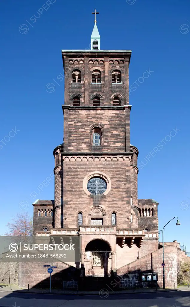Catholic Parish Church of St. Adalbert, Romanesque, Aachen, North Rhine-Westphalia, Germany, Europe, PublicGround