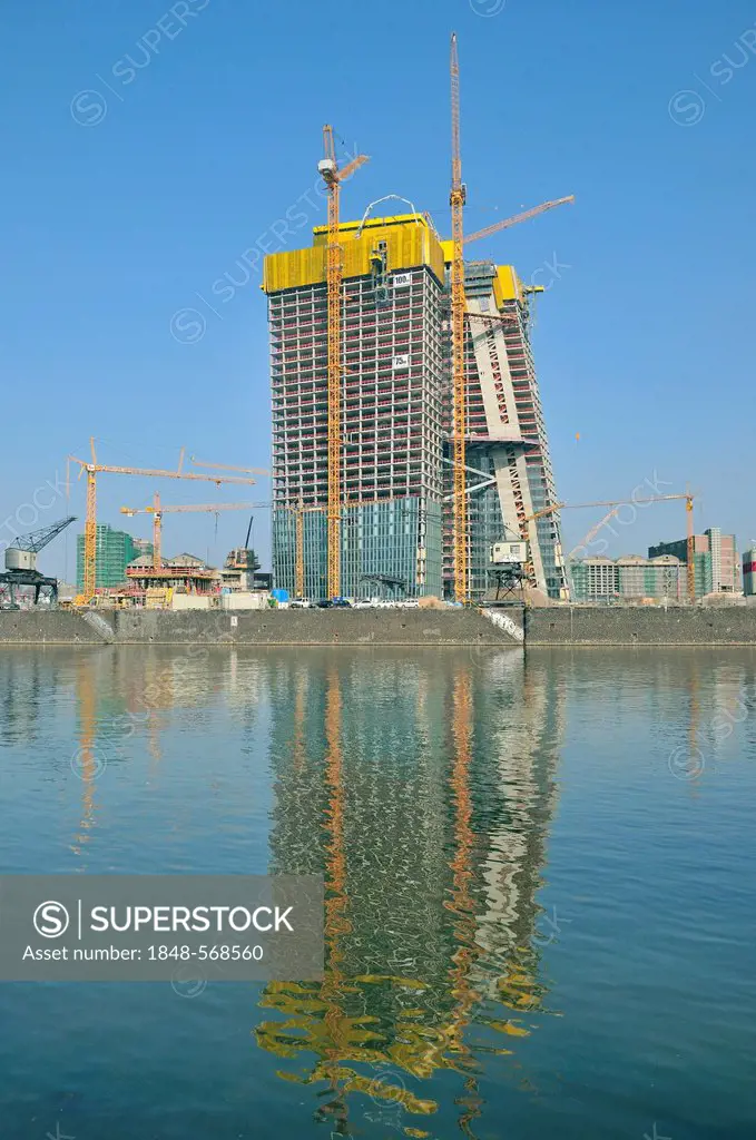 Construction site of the new building for the European Central Bank, ECB, on the grounds of the former wholesale market hall, Frankfurt am Main, Hesse...