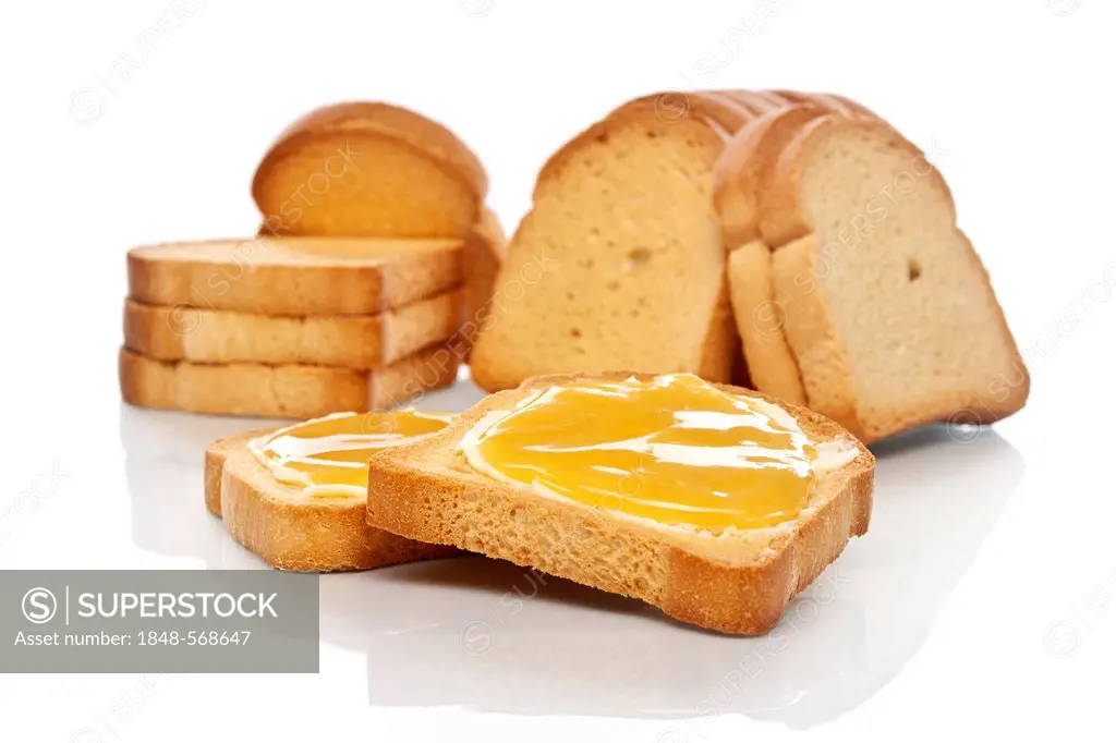 Zwieback, rusk bread with honey