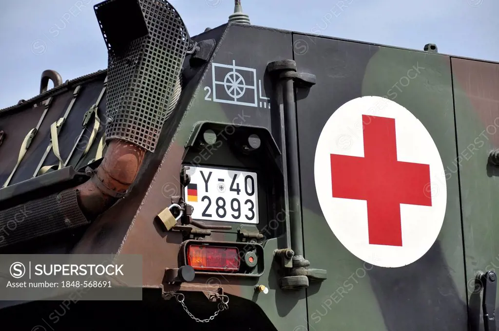 Emergency vehicle of the German armed forces, German Red Cross, RETTmobil, trade fair in Fulda, Hesse, Germany, Europe