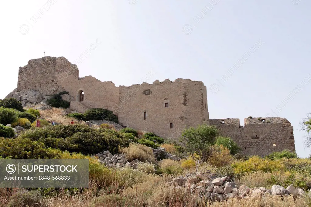 Knights castle at Kritinia, 1472, Rhodes, Greece, Europe