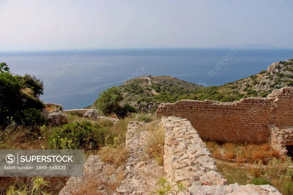 Knights castle at Kritinia, 1472, Rhodes, Greece, Europe