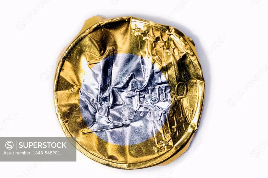 Crumpled foil euro, symbolic image of the euro crisis