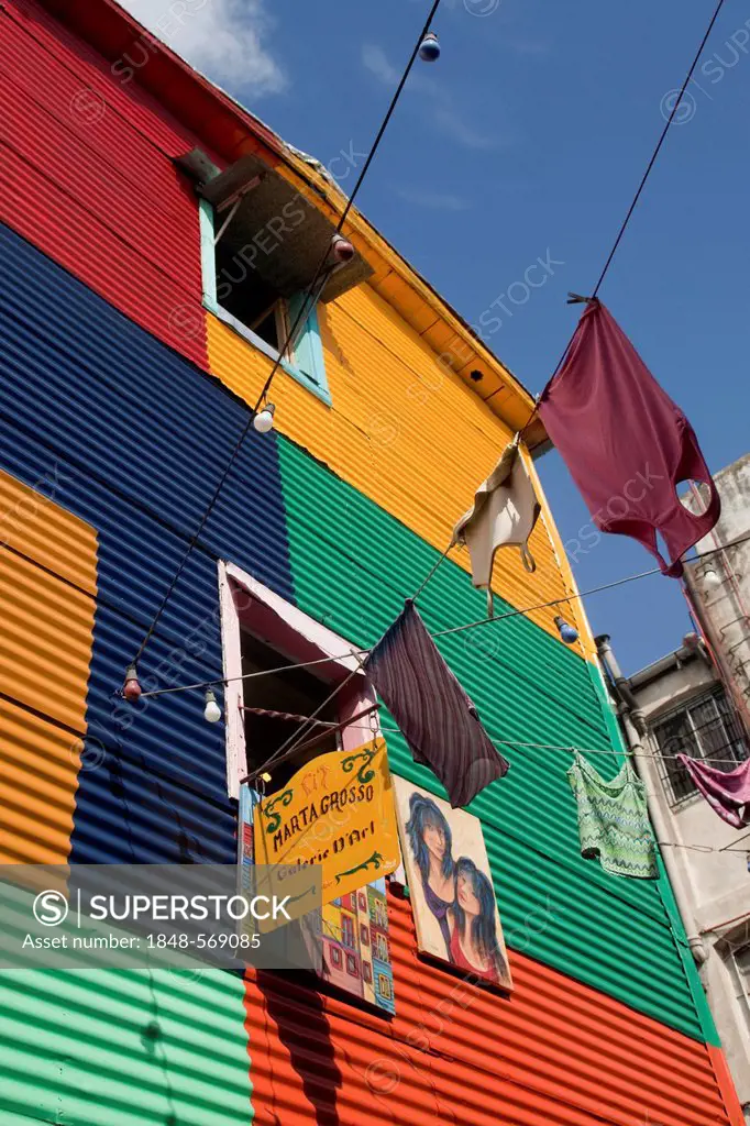 Typical colourful house in the La Boca neighbourhood, Buenos Aires, Argentina, South America