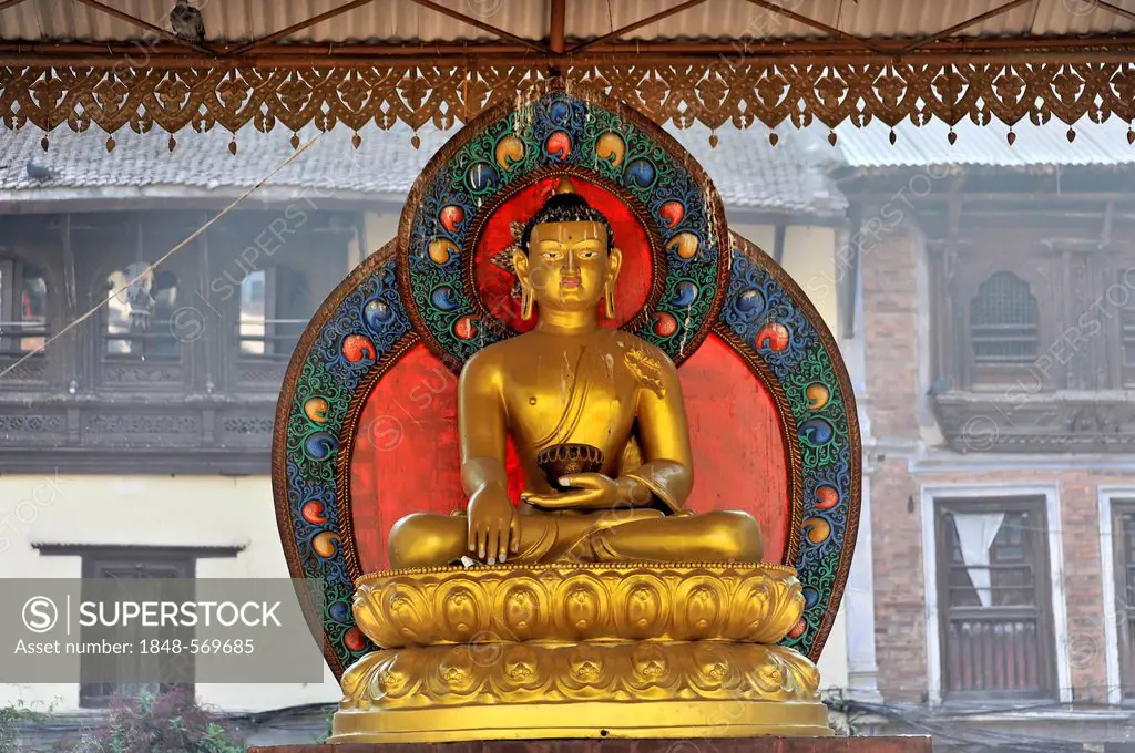 Buddha statue, Durbar Square of Patan, Lalitpur, Kathmandu, Kathmandu Valley, Nepal, Asia