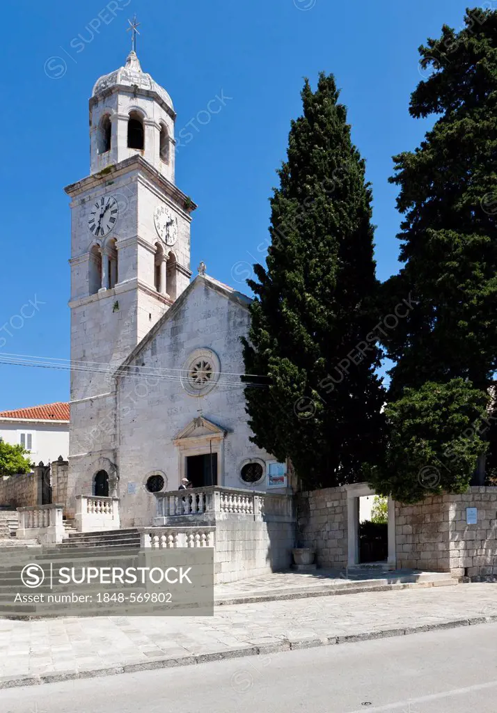 Church in the historic town centre of Cavtat, Central Dalmatia, Dalmatia, Adriatic coast, Croatia, Europe, PublicGround