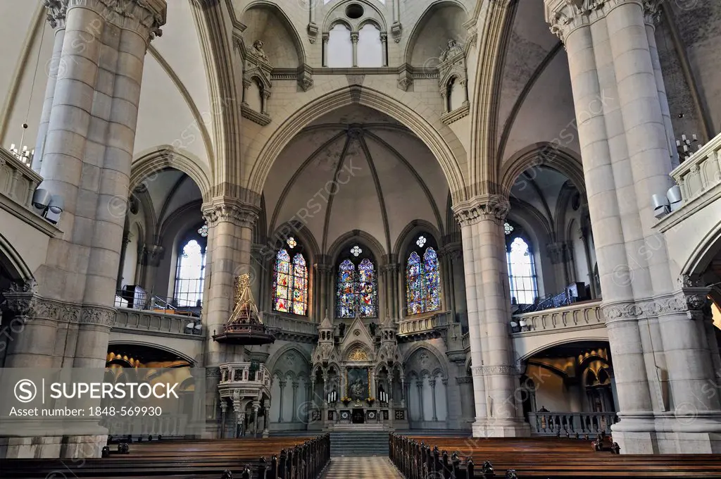 Interior view, St. Lukas Kirche, St. Luke's church, Munich, Bavaria, Germany, Europe