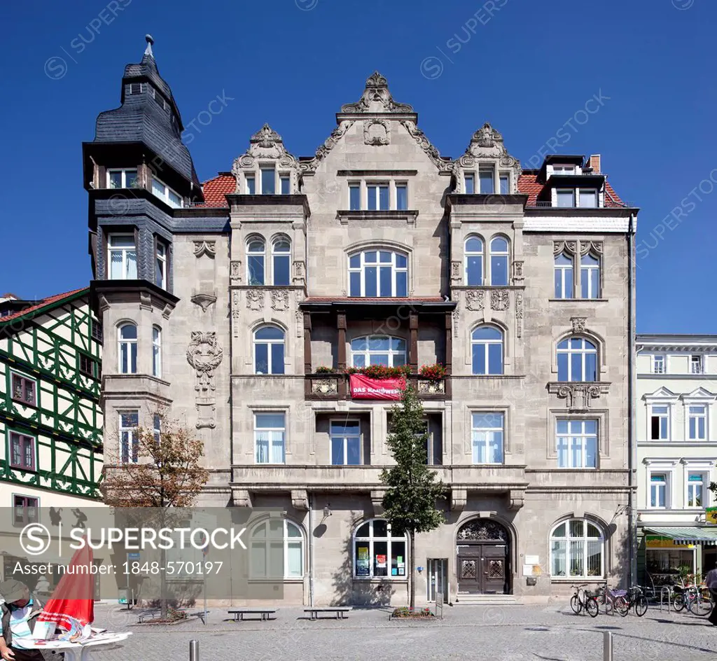 Former Hotel Rautenkranz, city council, Eisenach, Thuringia, Germany, Europe, PublicGround