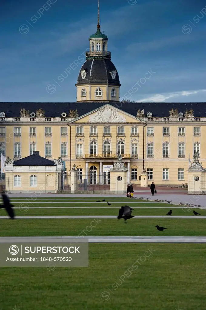 Karlsruhe Palace, Karlsruhe, Baden-Wuerttemberg, Germany, Europe