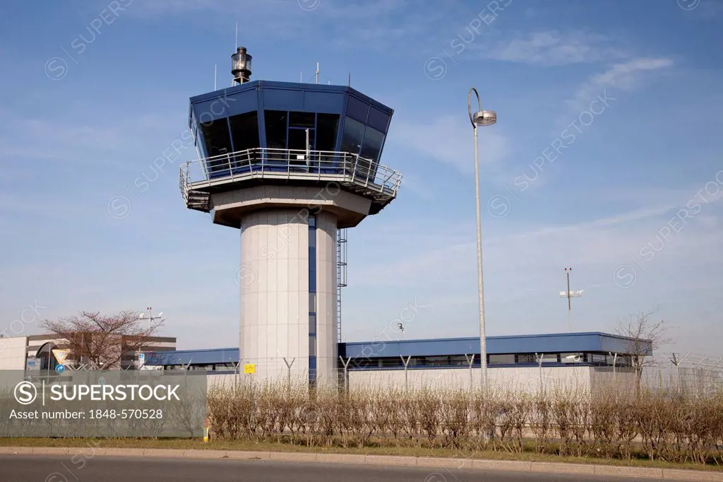 Tower at Dortmund Airport, Ruhr area, North Rhine-Westphalia, Germany, Europe, PublicGround
