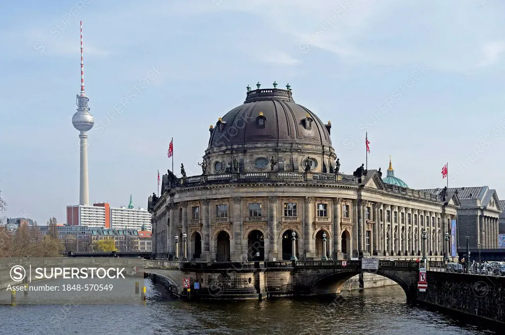 Berlin TV Tower and Bode Museum, Museum Island, UNESCO World Heritage Site, Berlin, Germany, Europe