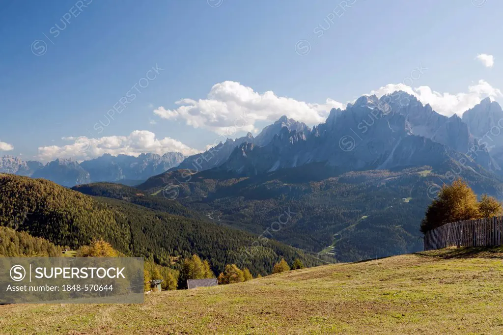 View from Mt Helm, Monte Elmo, Sesto Dolomites, Italy, Europe