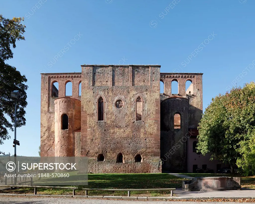 Ruins of the Romanesque basilica of Kloster Limburg an der Haardt Monastery, former Benedictine abbey, Bad Duerkheim, Pfalz Forest, Rhineland-Palatina...