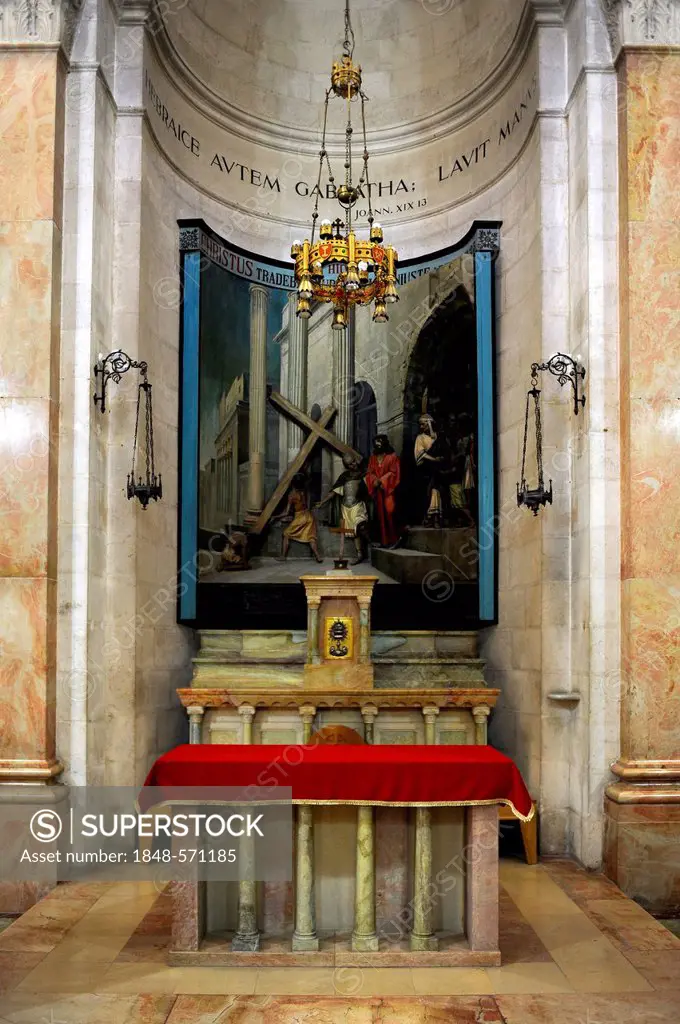 Chapel of the Flagellation, Franciscan Monastery of the Flagellation, Way of Suffering of Jesus, second station of the Stations of the Cross, Old City...
