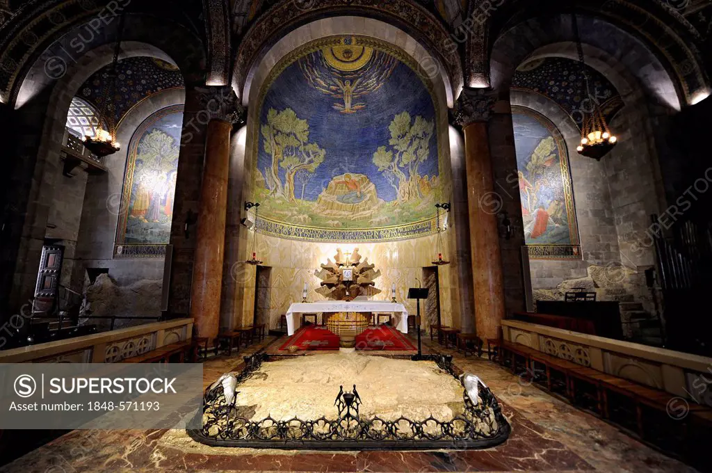 Interior view, Church of All Nations or Basilica Agoniae Domini, Garden of Gethsemane, Kidron Valley, Jerusalem, Israel, Middle East, Asia Minor, Asia