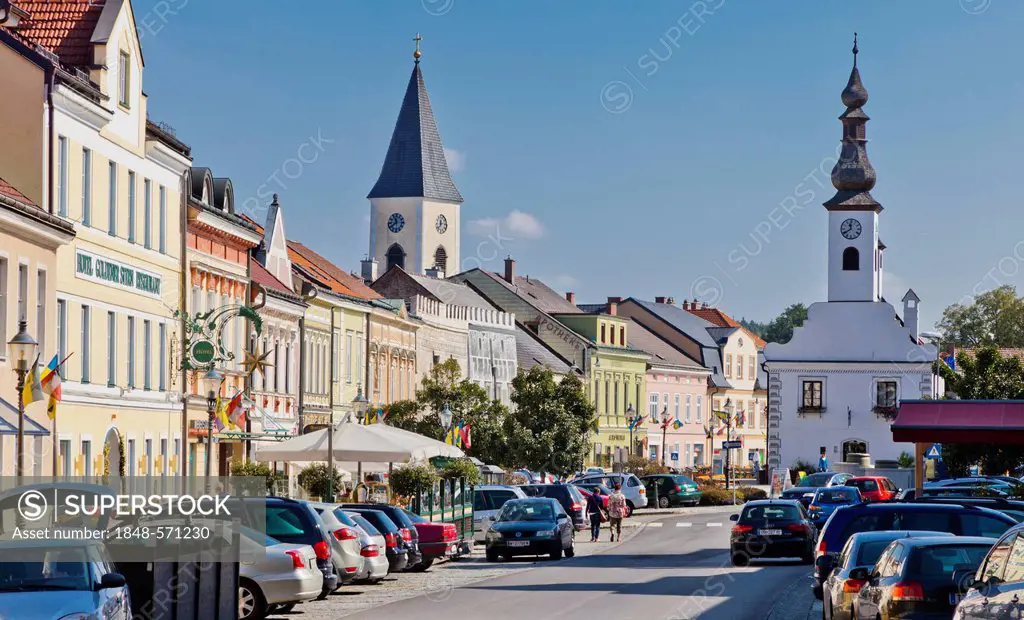 Main square in Gmuend, Waldviertel, Forest Quarter, Lower Austria, Austria, Europe
