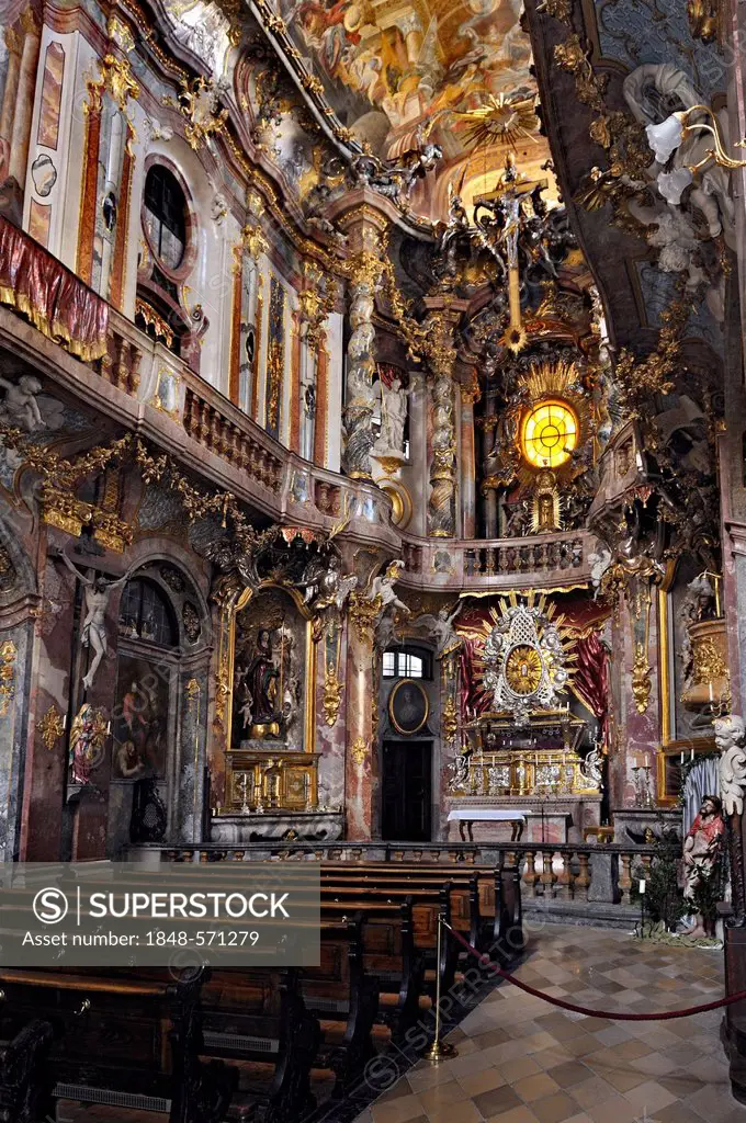 Asamkirche church, late baroque, also known as church of St. Johann Nepomuk, built between 1733 - 1746 by the Asam brothers, Sendlinger Strasse, Munic...