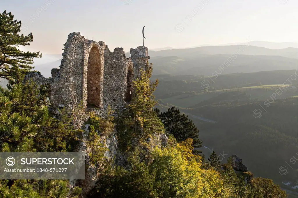 Ruins of Tuerkensturz, literally Fall of the Turks, Bucklige Welt, Lower Austria, Austria, Europe