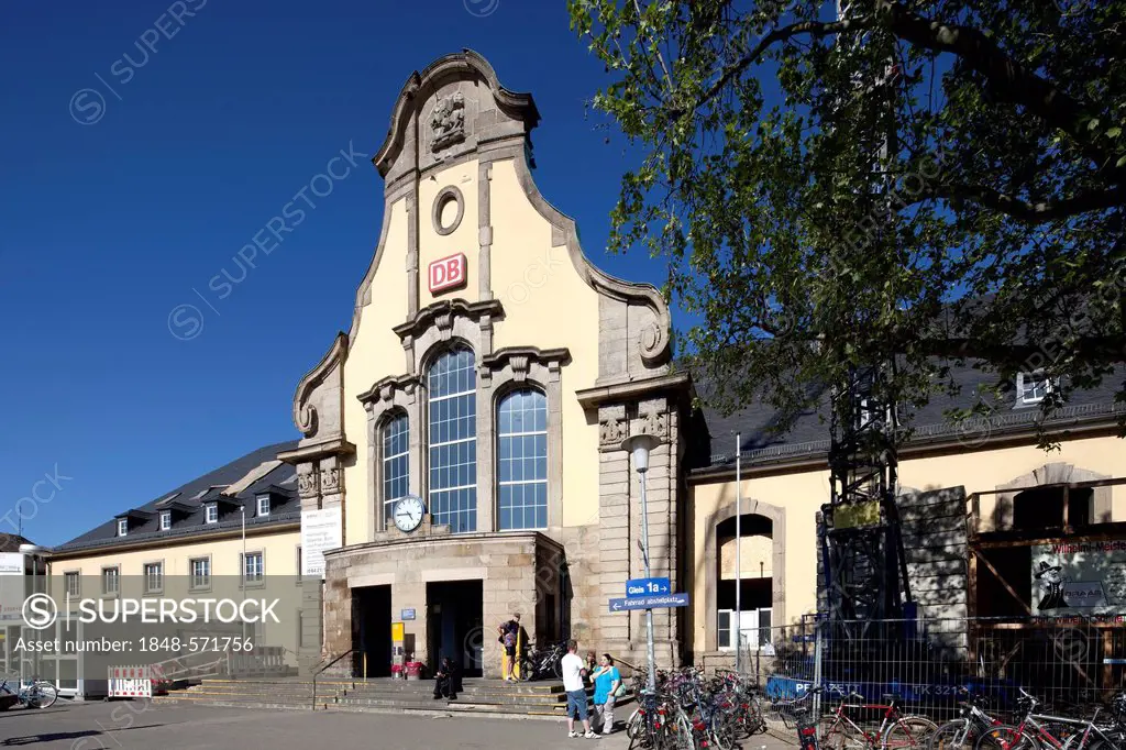 Railway station building, Marburg, Hesse, Germany, Europe, PublicGround