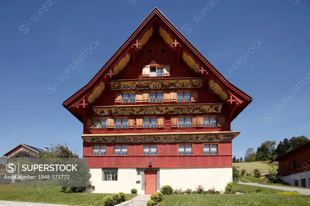 House from 1777, Langenegg, Bregenzerwald region, Vorarlberg, Austria, Europe, PublicGround