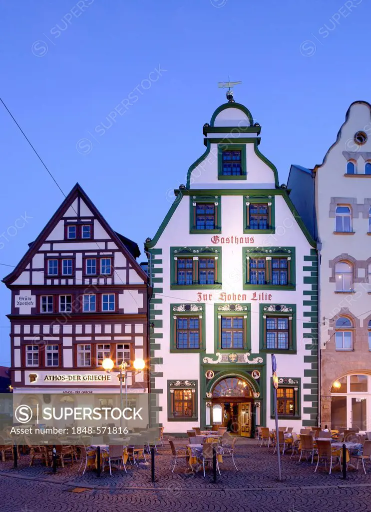 Zur Hohen Lilie, restaurant, Domplatz square, Erfurt, Thuringia, Germany, Europe, PublicGround