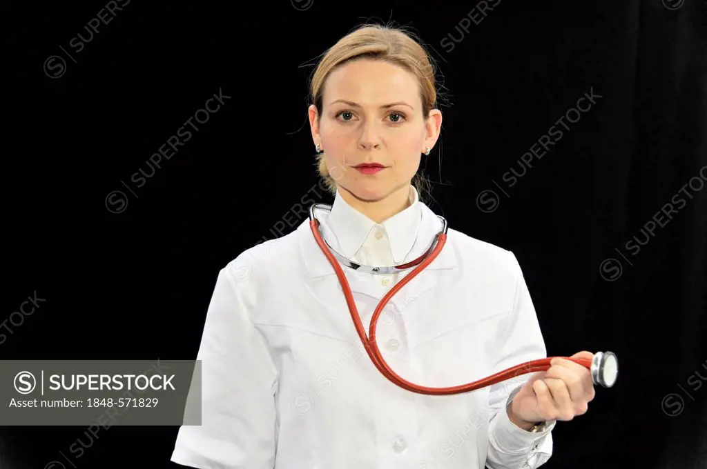 Assistant physician, young doctor with a stethoscope