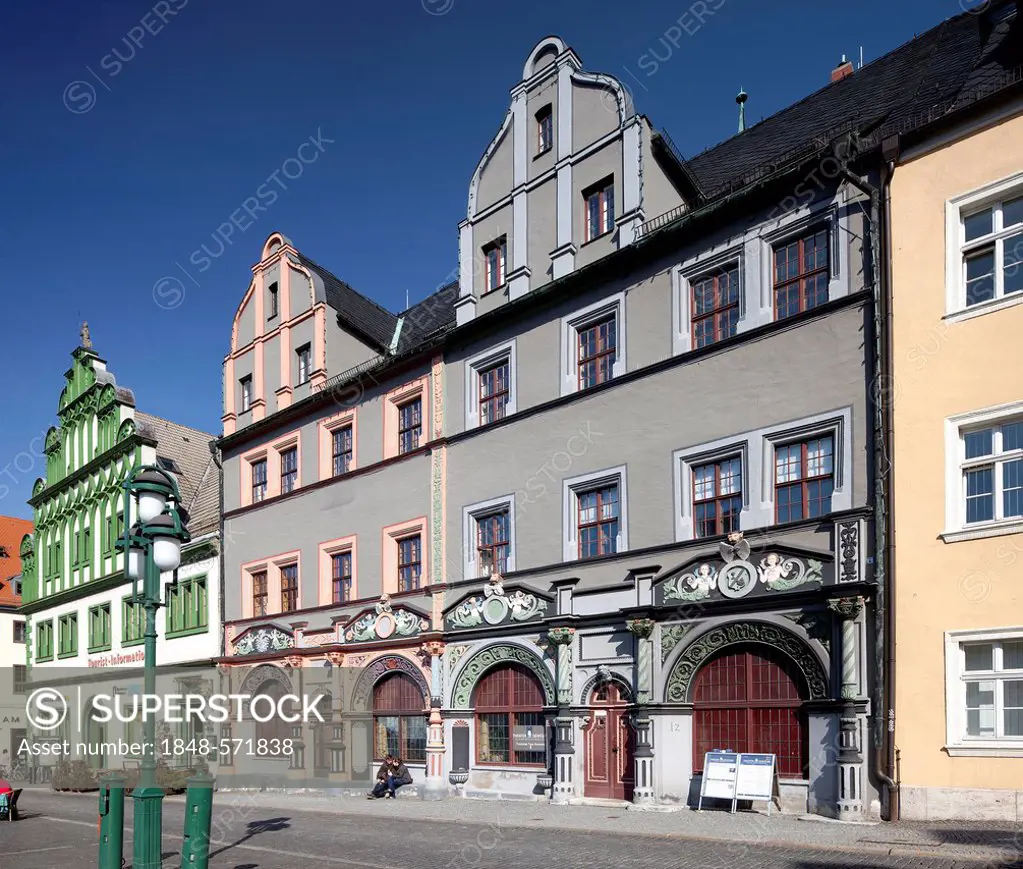 Cranach House on market square, Weimar, Thuringia, Germany, Europe, PublicGround