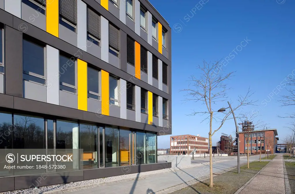 Office building, former Phoenix-West Steelworks, Zukunftsstandort urban redevelopment site, Dortmund, Hoerde, Ruhr Area, North Rhine-Westphalia, Germa...