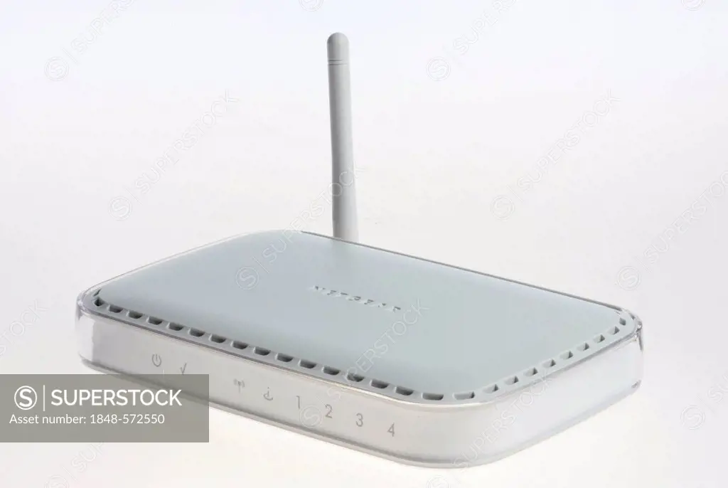Router for distributing an incoming broadband connection via Wi-Fi, wireless to computers