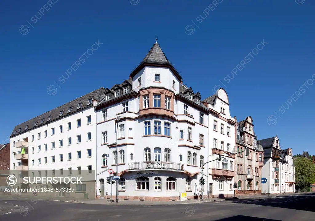 Residential buildings, Deutschhausstrasse, Marburg, Hesse, Germany, Europe, PublicGround