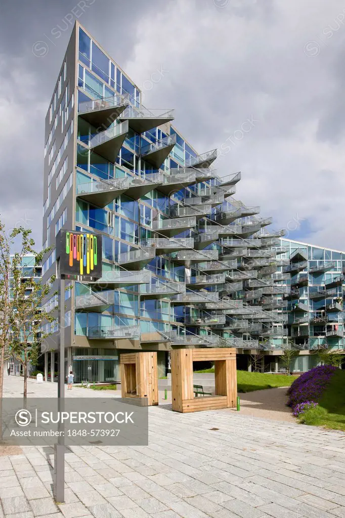 Modern apartment building in Copenhagen, Denmark, Europe