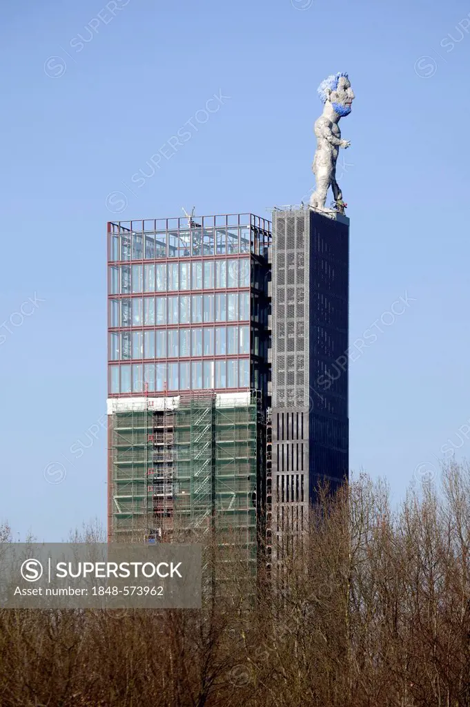 Hercules for the Ruhr Area, sculpture on the former colliery winding tower of the Nordstern Coal Mine Industrial Complex, artist Markus Luepertz, Gels...