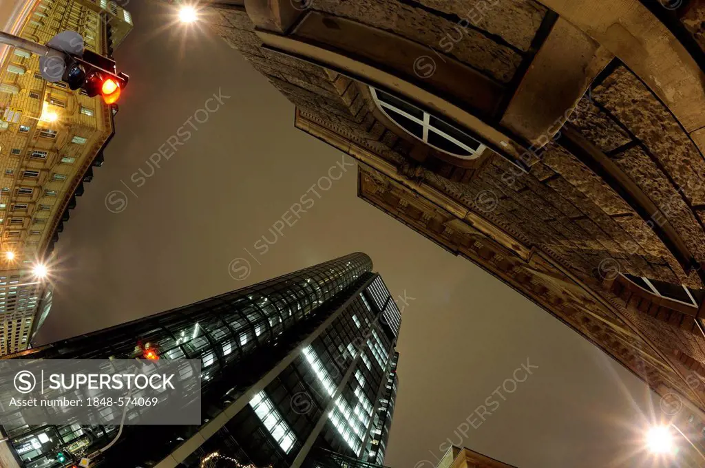 Skyscrapers in the Financial District, Frankfurt am Main, Hesse, Germany, Europe
