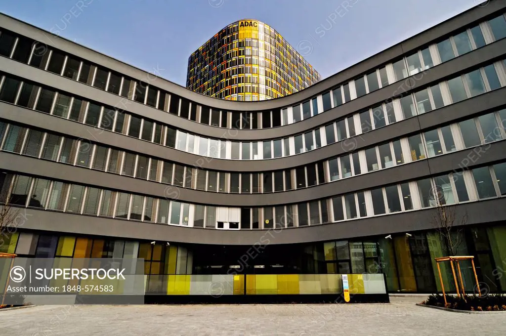 The new ADAC Headquarters, German automobile club, Hansastrasse street 23-25, Munich, Bavaria, Germany, Europe