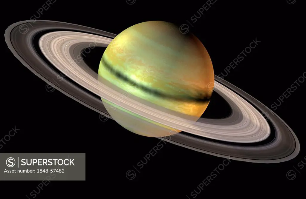 The Saturn is the second largest planet of the solar system and on the sixth position.