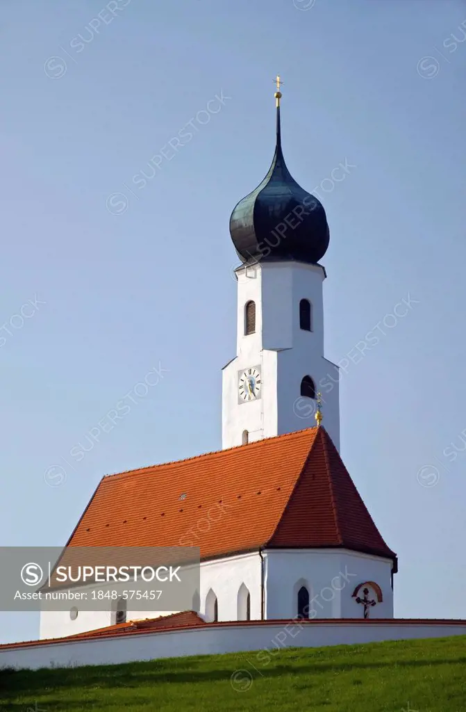 The baroque church of Erlbach, Bavaria, Germany, Europe