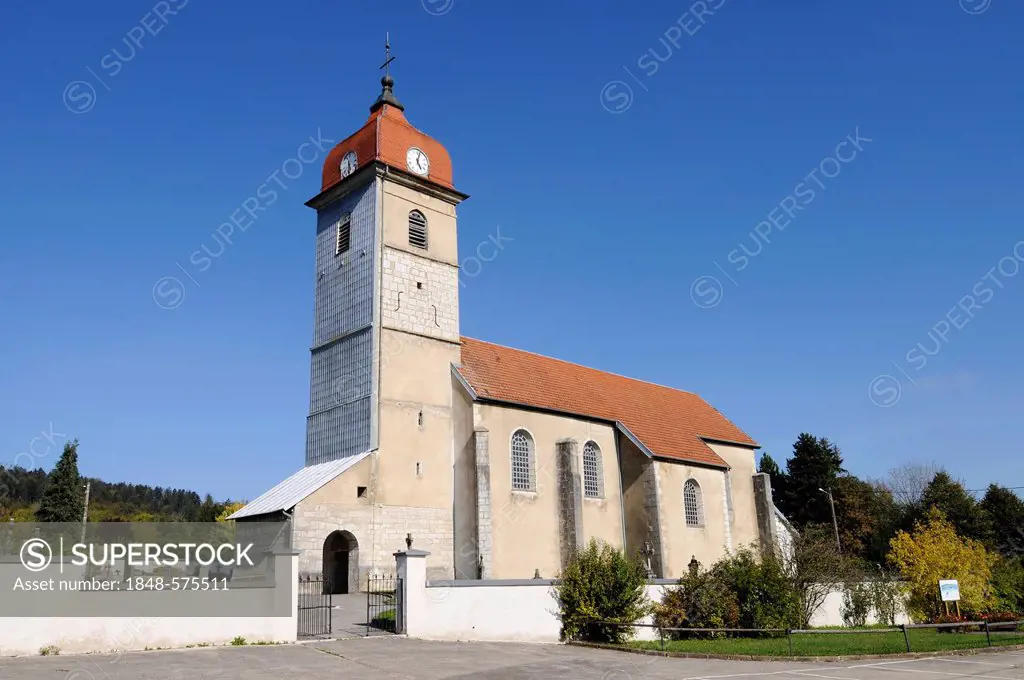 Notre-Dame de l'Assomption Church, Evillers, Pontarlier, departement of Doubs, Franche-Comte, France, Europe, PublicGround