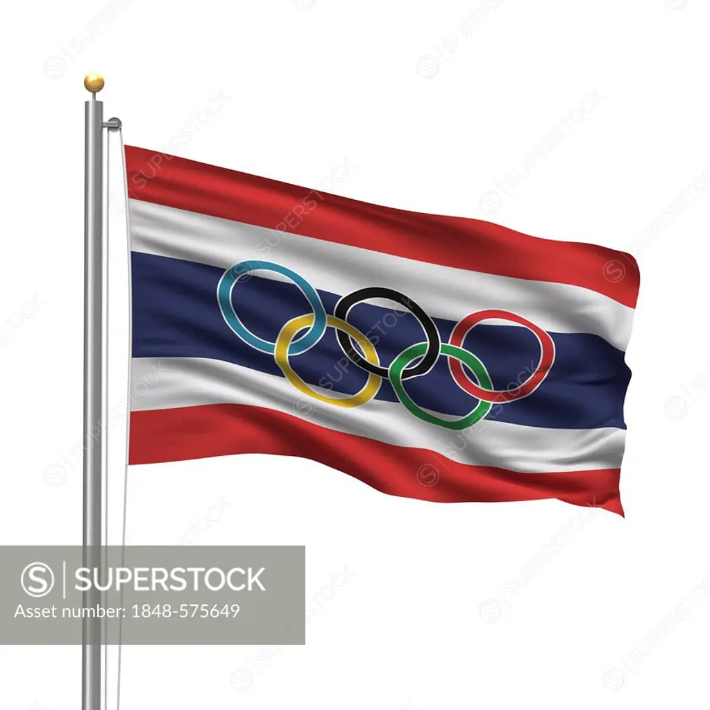 Flag of Thailand with Olympic rings
