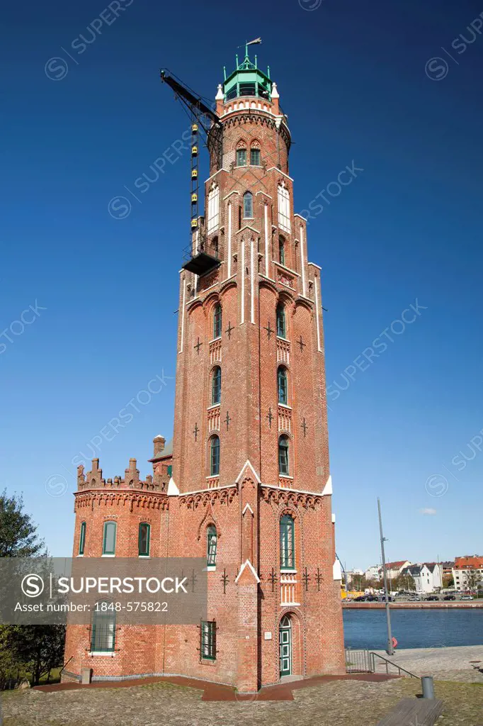 Simon Loschen Lighthouse, Neuer Hafen harbour, Havenwelten, Bremerhaven, Weser River, North Sea, Lower Saxony, Germany, Europe, PublicGround