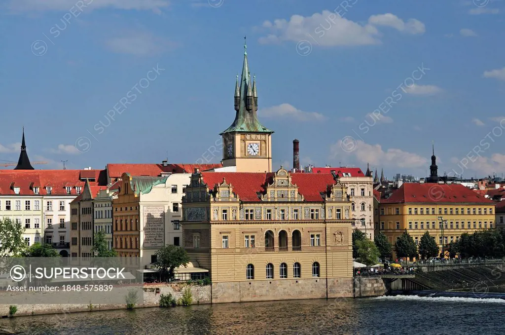 Smetana Museum in a former waterworks plant, old town water tower at back, Prague, Bohemia, Czech Republic, Europe, PublicGround
