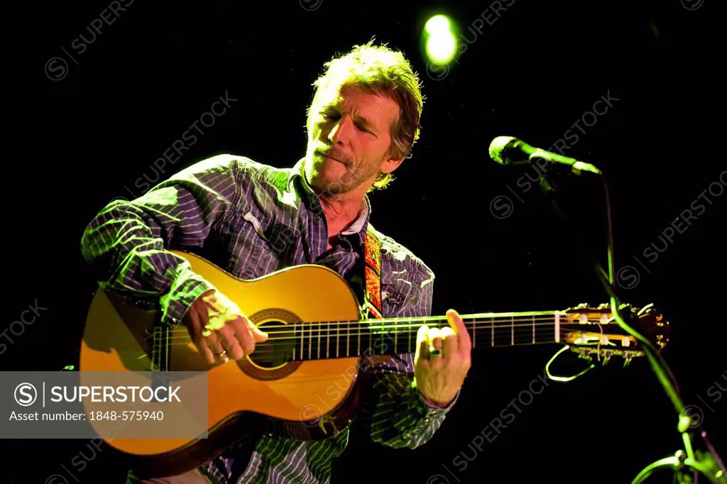 Bavarian-German singer-songwriter Hans Soellner performing live in the Schueuer concert hall, Lucerne, Switzerland, Europe