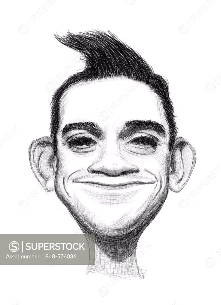 Caricature of Robbie Williams