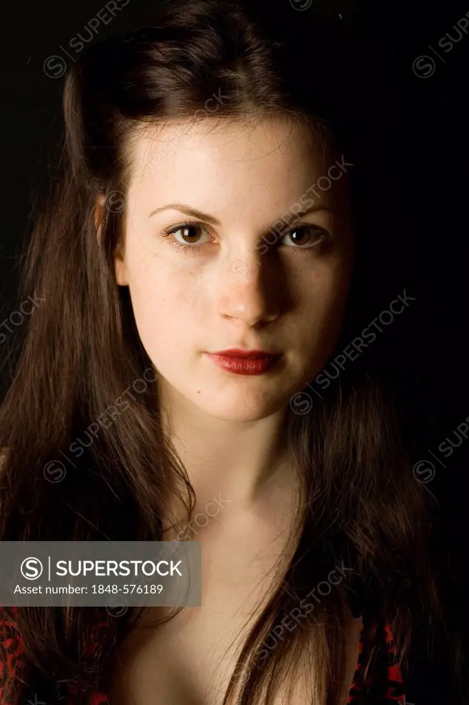 Woman with a serious face, portrait